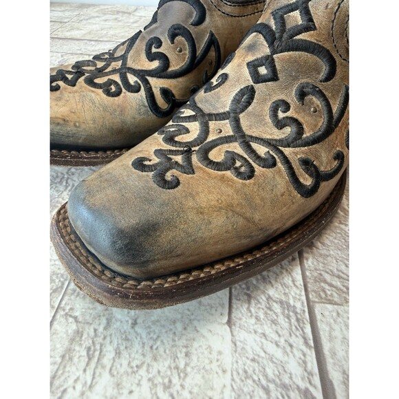 CORRAL Women's Boots Sz 8 1/2M Bronze Turquoise Overlay Snip Toe Cowgirl Western - Picture 9 of 16